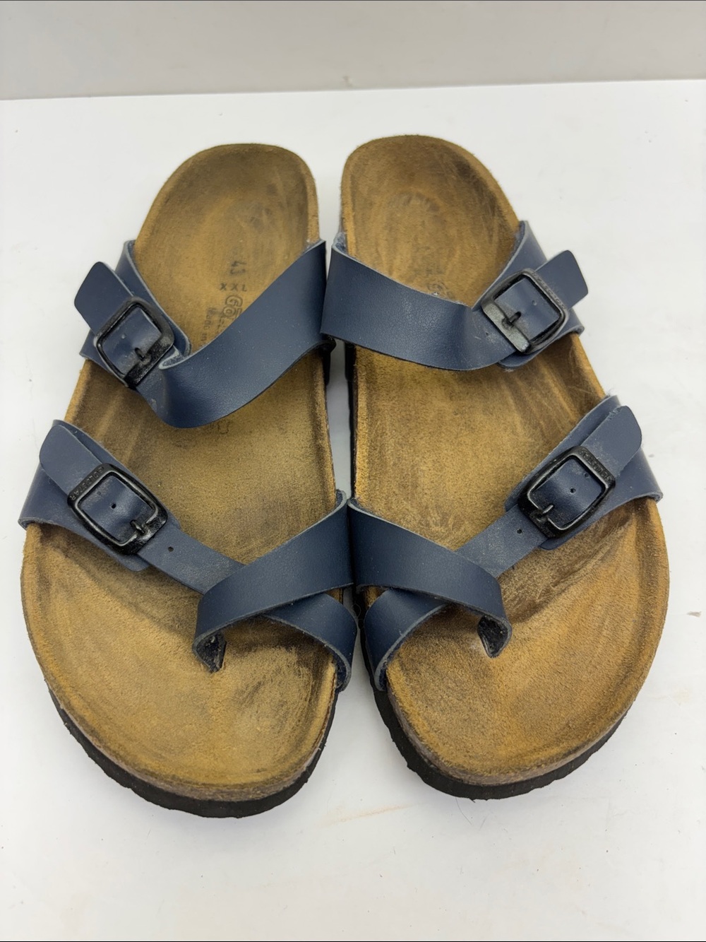 Goldstar made in Italy Navy Blue Adjustable Buckle Sandals, SZ 43 men’s